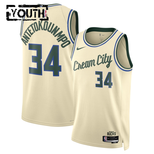 Milwaukee Bucks Trikot Giannis Antetokounmpo Nike 2025-26 City Edition Weiß Swingman - Kinder Milwaukee Bucks Trikot Giannis Antetokounmpo Nike 2025-26 City Edition Weiß Swingman - Kinder